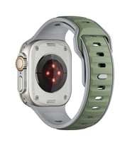 Lexroo Watch Ultra 49mm KRD-135 Silikon Kordon Strap Kayış - Açık Yeşil-Gri