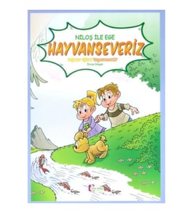 Niloş İle Ege - Hayvan Severiz 35*50 Kuşe Kağıt - Renkli Hikaye