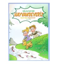 Niloş İle Ege - Hayvan Severiz 35*50 Kuşe Kağıt - Renkli Hikaye