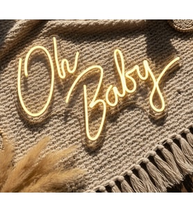 Oh Baby – Düğün Dekorasyonu – Neon Led Tabela 65 cm genişlik (Günışığı)