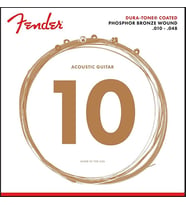 Fender 0730860402 860XL Phosphor Bronze Dura-Tone Kaplamalı Akustik Gitar Teli (10-48) Extra Light Kaplamalı Set Rahat Çalım ve Uzun Süre Değişmeyen Ton