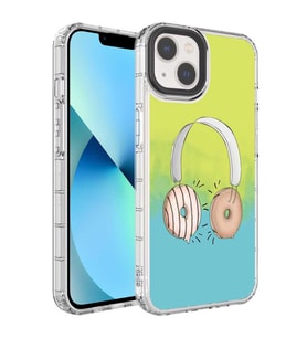 Apple iPhone 13 Kılıf Renkli Desenli Sert Silikon Zore Korn Kılıf NO14