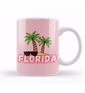 Florida Vintage Retro Rainbow Kupa Bardak Porselen