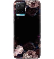 Vivo Y21a Kılıf Resimli Desenli Silikon Platinium Series Dark Flowers 1906
