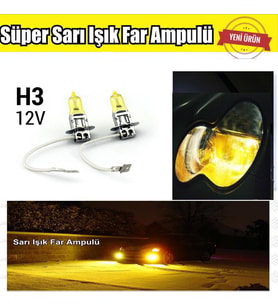 H3 JDM Süper Sarı Işık Far Ampul 12V 100W-55W