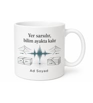 Deprem Uzmanına Tektonik Plaka Sismograf Fay Hattı Sarsıntı Kupa Hediye Bardak