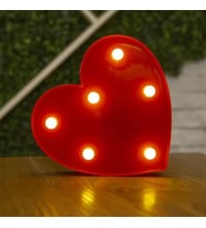 Lexroo Romantik Kalp Şeklinde LED Masa Lambası, Dekoratif Işık, Sevgililer Günü Hediyesi