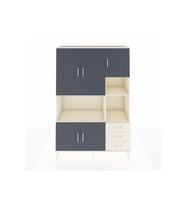 Hyperion Dolap 9 Raflı 3 Çekmeceli 5 Kapaklı 132x44x195 Aytaşı-Antrasit/Aytaşı
