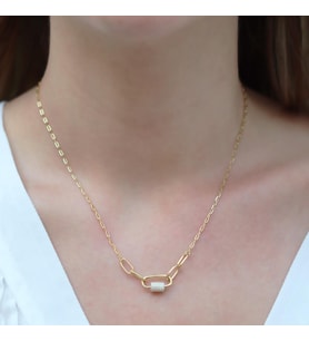 Önden Klipsli 925 Ayar Gold Gümüş Kolye