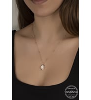 Union Swarovski Crystal Kadın Oval Rose Gümüş Kolye
