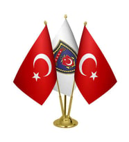 Masa Üstü Deniz Kuvvetleri Bayrağı Türk Bayrağı Üçlü Pirinç Direk Masa Bayrak Seti