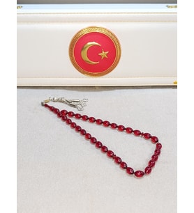 ATEŞ KEHRİBAR TESBİH USTA YAPIMI VE İMZALI