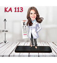 Kişiye Özel Ahşap Biblo - Sağlıkçı Kadın Karikatür Biblo - Doktor Biblo 5
