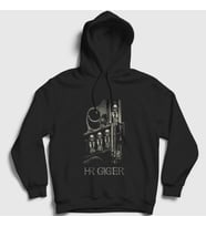 Presmono Unisex Siyah Birth Machine Hr Giger Kapüşonlu Sweatshirt 484310tt