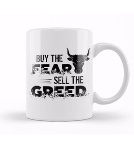 Buy The Fear Sell The Greed Stock Market Investing Kupa Bardak Porselen