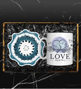 Sevgililer Gününe Özel Kişiye Özel Kupa &  Handmade Makrome Bardak Altlığı
