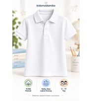 Kısa Kollu Okul Polo Yaka T-shirt 5-17 Yaş Bedenler Yaşlarla Birebir Uyumludur
