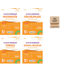 Okyanus 5. Sınıf Classmate Matematik Fen Türkçe ve Sosyal 36 Hafta Deneme 4lü Set + Telefon Standı