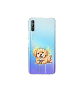 Huawei P Smart Pro ile Uyumlu Splash Köpek Tasarımlı Şeffaf Silikon Kılıf