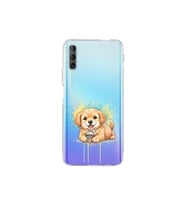 Huawei P Smart Pro ile Uyumlu Splash Köpek Tasarımlı Şeffaf Silikon Kılıf