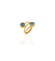 Kadir Jewellery 22 Ayar Altın Kaplama Zirkon Taşlı Ayarlanabilir Renkli Taşlı Yüzük