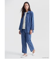 LCWAIKIKI Classic İndigo Beli Lastikli Wideleg Kadın Jean Pantolon