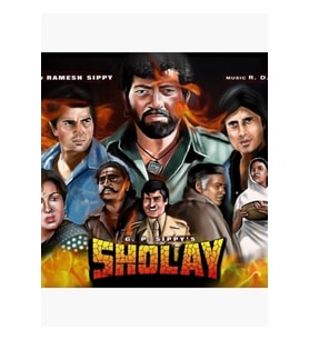 Sholay Digital Painting Tablo Ahşap Poster Dekoratif