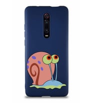 Xiaomi Redmi K20 Soft Premier Kapak Salyangoz Gary Tasarımlı Silikon Kılıf - Lacivert (Şeffaf)