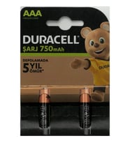 DURACELL HR03 DC2400 RECHARGEABLE (ŞARJLI) AAA İNCE KALEM PİL 750mAh/1.2V 2'Lİ TEK KARTELA
