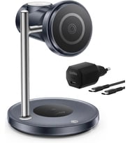 Lexroo 3'ü 1 Arada Qi2 25W Kablosuz Hızlı Şarj Standı Soğutucu Fanlı iPhone ile Uyumlu-Watch ile