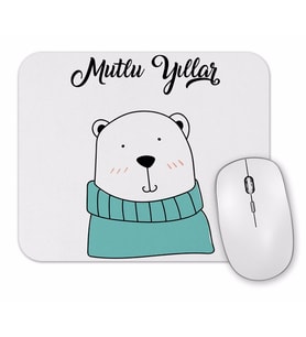 Sevimli Ayıcık İle Mutlu Yıllar Mouse Pad