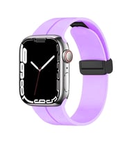 Apple Watch 10/11 42mm-38/40/41mm Kordon Magnetli Ayarlanır Silikon Kordon 2/3/4 (Lila)