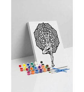 Balerin Desenli Mandala Tuval Boyama Seti 40x50 cm