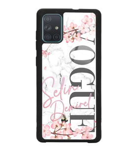 Samsung A71 Uyumlu Mermerli Sakura Vogue Tasarımlı Glossy Telefon Kılıfı