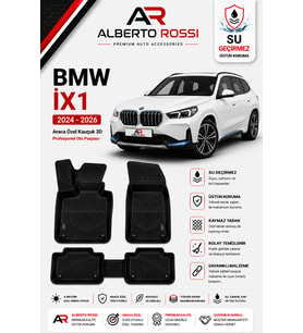BMW İX1 2024 - 2026 Araca Özel Kauçuk 3D Profesyonel Oto Paspası