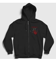 Presmono Unisex Siyah Ghost Of Cain New Model Army Fermuarlı Kapüşonlu Sweatshirt 484877tt