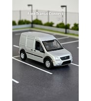 Gri 1:38 Ölçek Die Cast Kapıları Açılır Lisanslı Ford Transit Connect Oyuncak Metal Model Araba