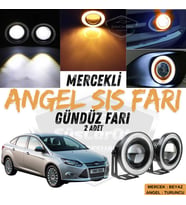 Ford Focus 3 2011-2014 Uyumlu Mercekli Angel Sis Farı Metal 76 mm Turuncu Halkalı Gündüz Farı 2 Adet