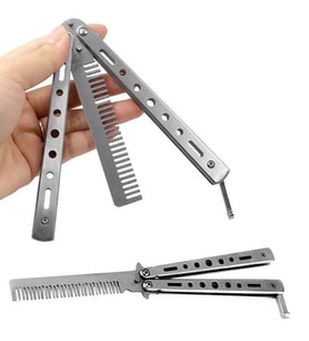 Metal Kelebek Şeklinde Çelik Tarak Saç Şekillendirici Tarak Taşınabilir - Gümüş Renk Kelebek Tarak