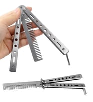 Metal Kelebek Şeklinde Çelik Tarak Saç Şekillendirici Tarak Taşınabilir - Gümüş Renk Kelebek Tarak