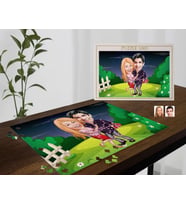 BK Gift Kişiye Özel Sevgililer Karikatürlü 1000 Parça Profesyonel Puzzle-2