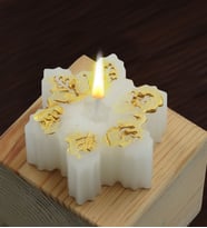 BK Gift Yaldızlı Kar Tanesi Mum, Sevgiliye Hediye, Arkadaşa Hediye, Kokulu Mum, Ev Hediyesi