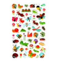 Sticker Kabartmalı Stiker Defter, Planlayıcı Etiket (lxk-016) - 22X14 cm - Karınca Kelebek Böcek
