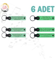 Yeşil & Fıstık Yeşili, Aile Buluşmalarına Özel Anı, 6’lı Set, İsim Yazılabilen Deri Anahtarlık
