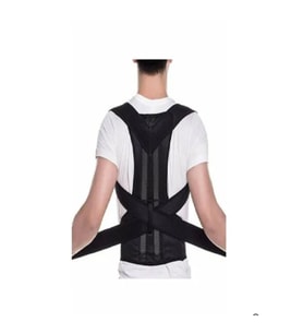 Kamburluk Önleyici Unisex Sırt Ortopedik Dik Duruş Aparatlı Balenli Korse (Siyah)