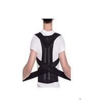 Kamburluk Önleyici Unisex Sırt Ortopedik Dik Duruş Aparatlı Balenli Korse (Siyah)