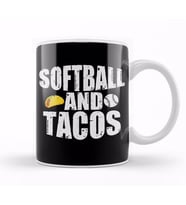 Softball And Tacos Funny Novelty Kupa Bardak Porselen