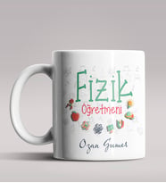 Kişiye Özel Fizik Öğretmeni Tasarımlı Beyaz Renk Kupa Bardak 8
