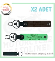 Hız Severlere İsim Plaka, B Rh (+) Kan Grubu Yazılı Özel Üretim x2 Anahtarlık, K Kahve-F Yeşil-Laci