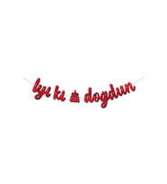 kaligrafi Banner Kırmızı Iyi Ki Doğdun